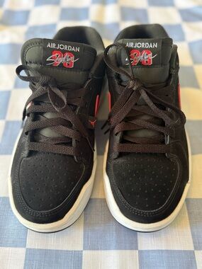 Jordan Low-Top Sneakers in Black and Red
